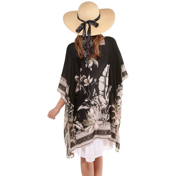 Womens Vince Camuto Tropical Kimono w/ Hat