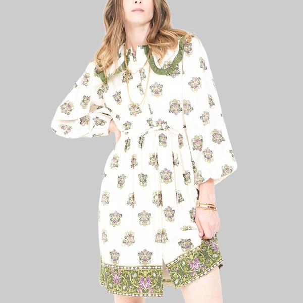 Womens MNK Long Sleeve Medallion A-Line Dress - image 