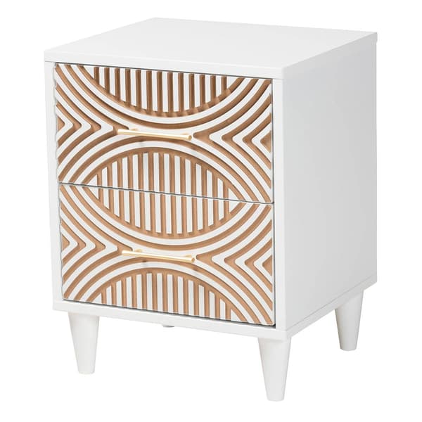 Baxton Studio Louetta Carved Contrasting Nightstand - image 