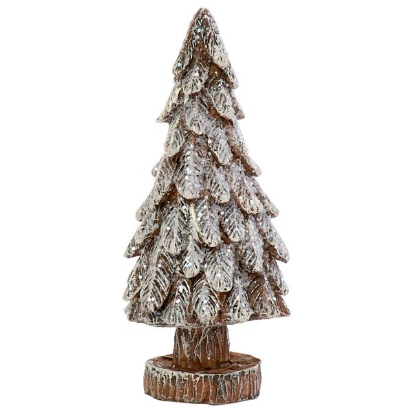 Resin Christmas Tree Figurine w/ Snowy Finish - image 