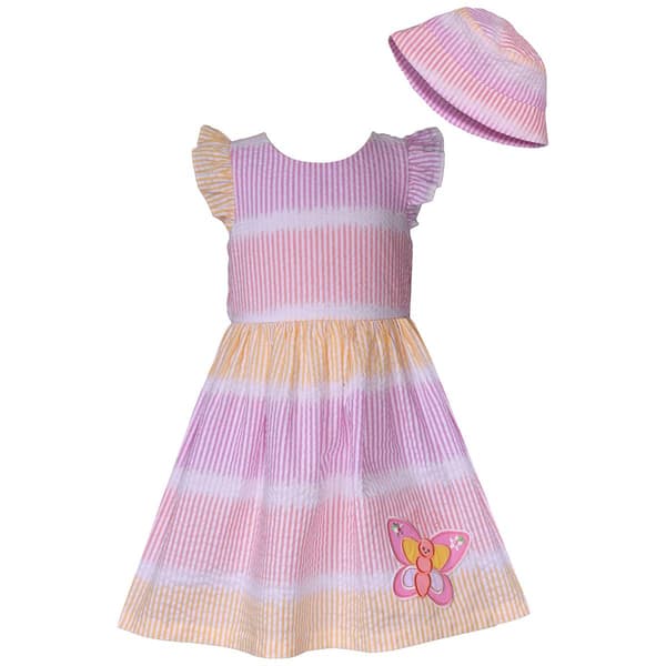 Baby Girl &#40;6-24M&#41; Bonnie Jean Butterfly Dress with Hat