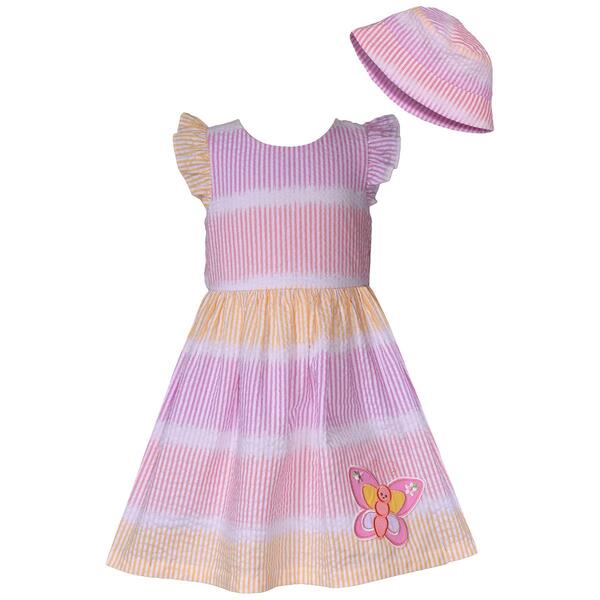 Baby Girl &#40;6-24M&#41; Bonnie Jean Butterfly Dress with Hat - image 