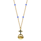 Symbols of Faith 14kt. Gold-Dipped Blue Cross Hail Mary Necklace - image 1