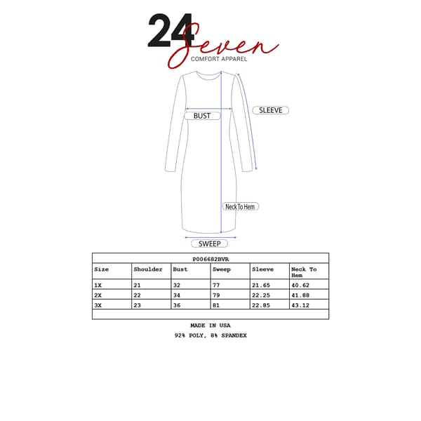 Plus Size 24/7 Comfort Apparel Dolman Empire Waist Cocktail Dress