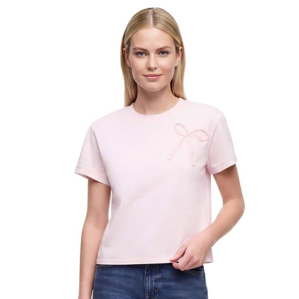 Womens Wildfox Short Sleeve Bow Pretty Jamie Graphic Tee - image 