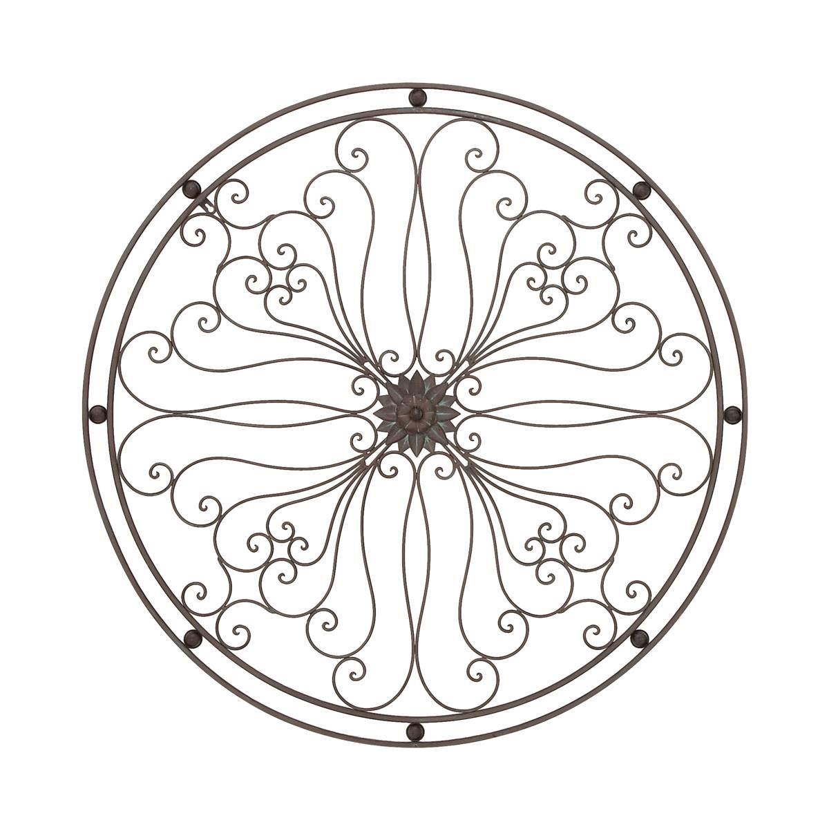 9th & Pike® Extra Large Round Bronze Metal Scrollwork Wall...