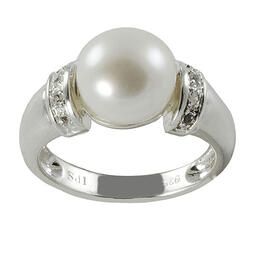 Gemstone Classics&#40;tm&#41; Sterling Silver & Cultured Pearl Ring