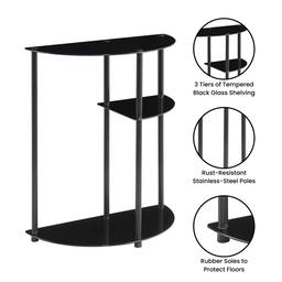 Convenience Concepts Designs2Go Glass 3-Tier Entryway Hall Table