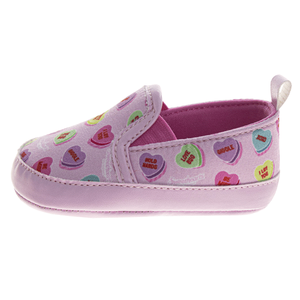Infant Girls Sweethearts Slip-On Sneakers w/ Conversation Hearts