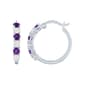 Gemstones Classics(tm) Genuine White Sapphire Hoop Earrings - image 1