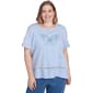 Plus Size Alfred Dunner Classics Butterfly Stripe Knit Tee - image 1