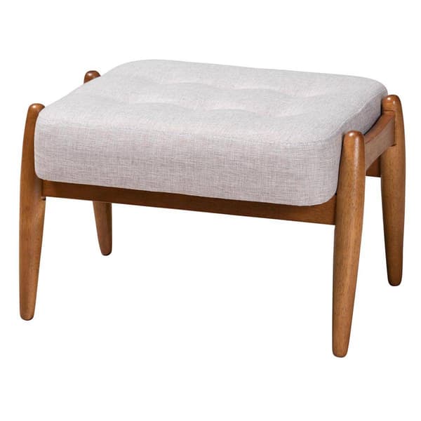 Baxton Studio Jeanine Japandi Wood Ottoman Footstool - image 
