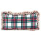 Plaid w/ Fur Trim Decorative Pillow - 20x10 - image 1