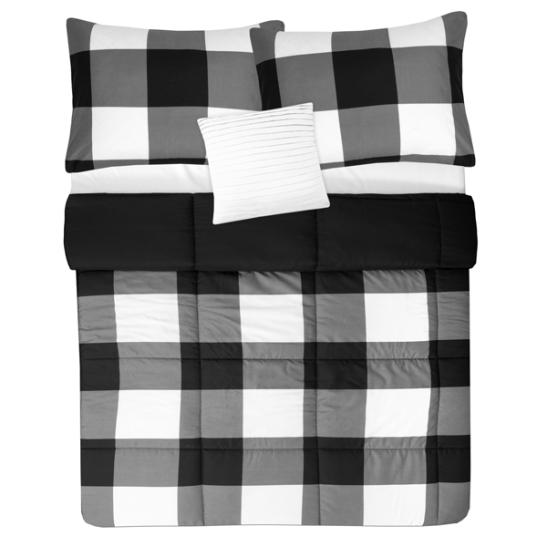 Sweet Home Collection 4pc. Buffalo Check Reversible Comforter Set