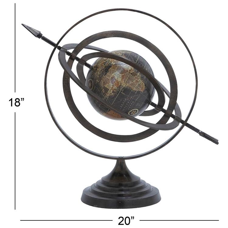 9th &amp; Pike® Black Aluminum Industrial Globe
