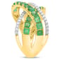 Gemstone Classics™ Emerald with White Zircon Crossover Ring - image 2