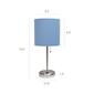 LimeLights Brushed Steel Lamp/USB Charge Port/Blue Shade-Set of 2 - image 5