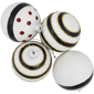 Northlight 4ct. Shiny White & Black Striped Christmas Ornaments - image 6