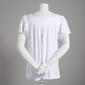 Plus Size Preswick & Moore Flutter Sleeve Square Neck Tee - image 2