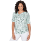 Petite Emaline Verde Grove I Asymmetrical V Neck Floral Blouse - image 3