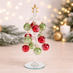 Melrose 10in. Glass Tree with Mini Ornaments