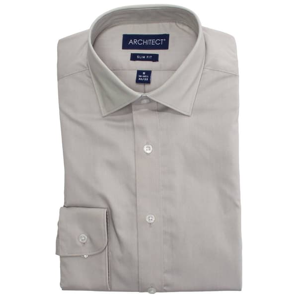 Mens Architect(R) Performance Slim Fit Grey Dawn Dress Shirt - image 