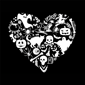 Plus Size LA Pop Art Halloween Heart Word Art V-Neck Tee - image 2