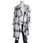 Plus Size French Laundry Roll Tab Plaid Cardigan-Cream/Black - image 1