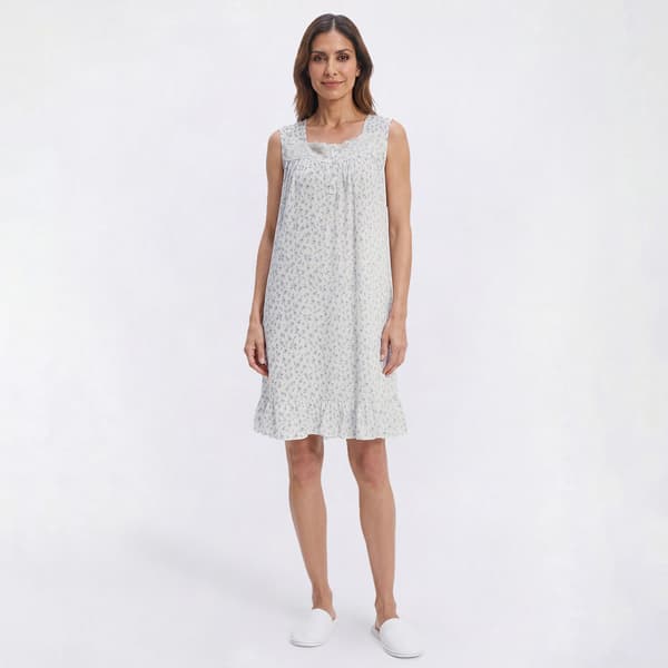 Womens Elizabeth & Nicole Sleeveless Floral Trim Waltz Nightgown - image 