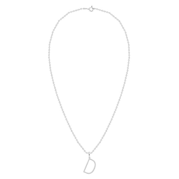 Nova Star® Sterling Silver Lab-Grown Diamond Initial D Pendant
