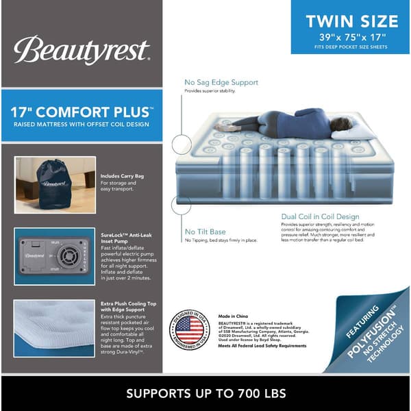 Beautyrest Comfort Plus Air Bed Twin Mattress