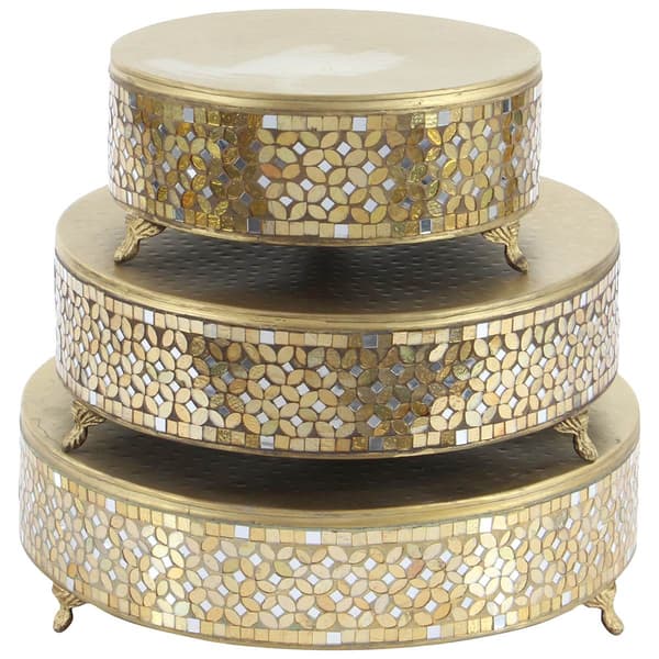 9th & Pike&#174; Metal & Glass Mosaic Tiered Cake Stand