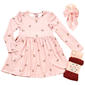 Girls (4-6x) Sweet Stories Bear & Bow Dress w/ Leggings Set - image 1