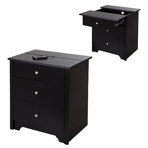 South Shore Vito Nightstand - Pure Black