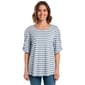 Petite Erika Ruby Ruched Elbow Sleeve Stripe Tee - image 1