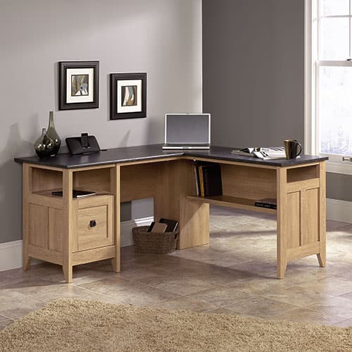 Sauder August Hill L-Shaped Desk - Dover Oak - image 