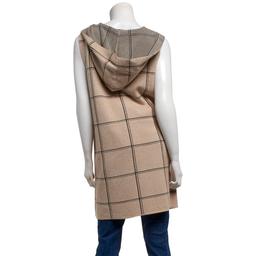 Womens 89th & Madison Sleeveless Plaid Two Pocket Cardigan