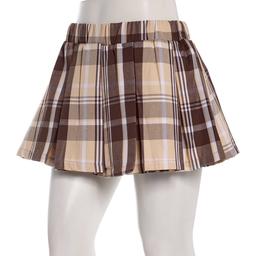 Juniors Jolie & Joy Plaid Pleated Twill Skort - Brown