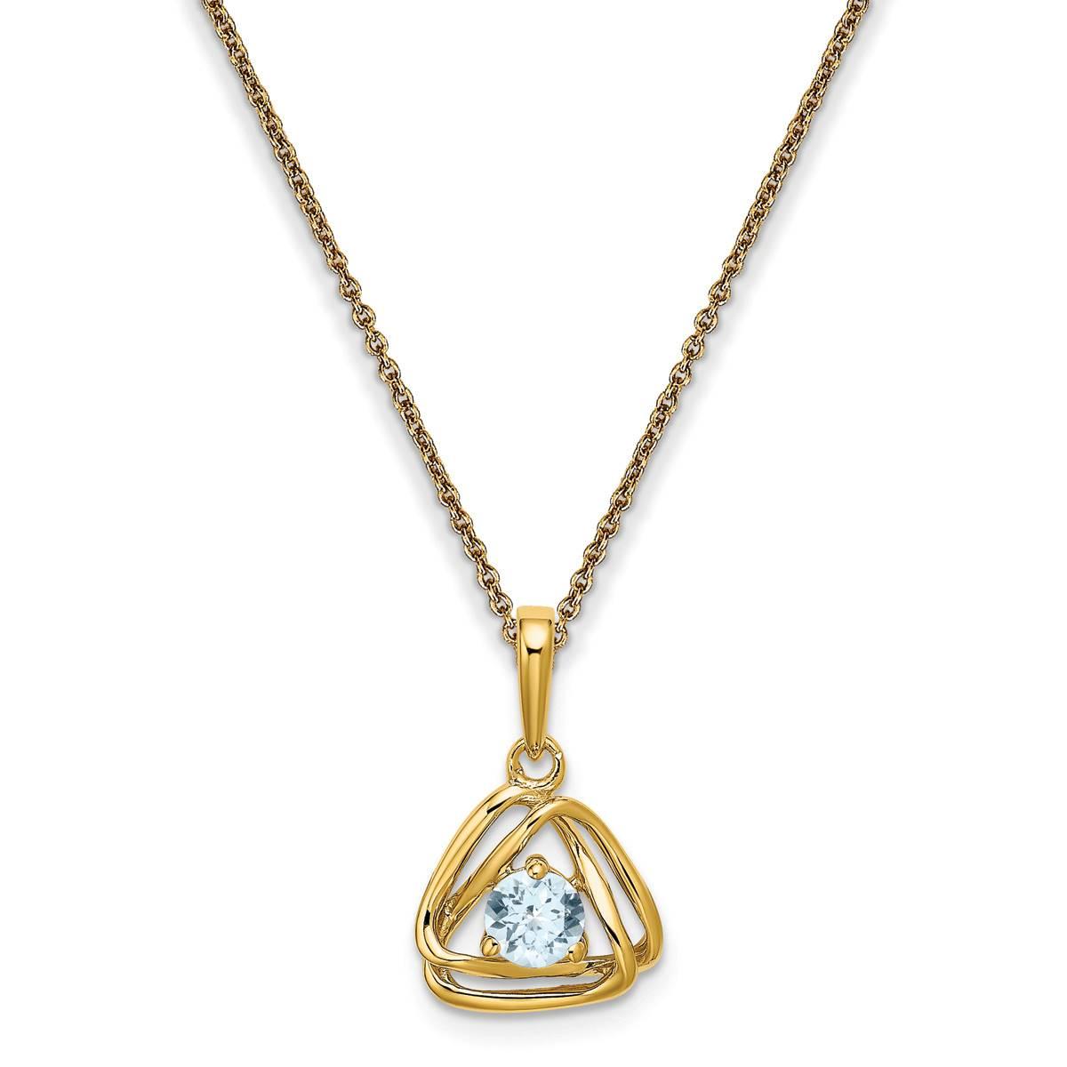 Gemstone Classics™ 14kt. Yellow Gold Blue Topaz Pendant...