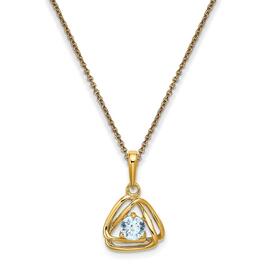 Gemstone Classics&#40;tm&#41; 14kt. Yellow Gold Blue Topaz Pendant Necklace