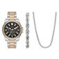 Mens Folio Silver-Tone Three Hand Watch Gift Set - FMDFL6052 - image 1