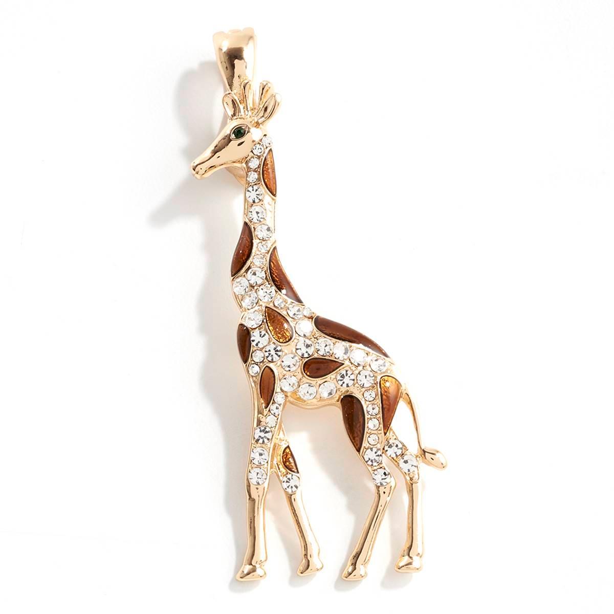Wearable Art Gold-Tone Giraffe Enhancer Pendant