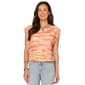 Petite Democracy Cap Sleeve Mesh Body Tie Dye Blouse - image 1