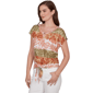Womens Hearts of Palm Tropical Twist Tropical Tie Hem Blouse - image 3
