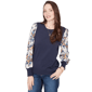 Womens Emaline Golden Nautica Long Sleeve Crew Neck Twofer Sweat - image 1