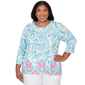 Plus Size Alfred Dunner Classics 3/4 Sleeve Scroll Floral Blouse - image 1