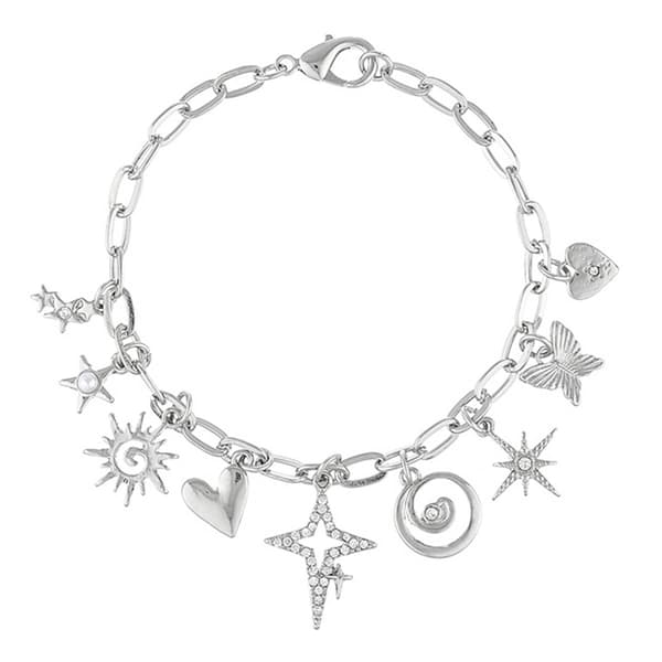 Ashley by Ashley Cooper Silver-Tone Celestial Charm Bracelet - image 