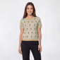 Womens Adrianna Papell Short Sleeve Pineapple Crew Neck Sweater - image 1