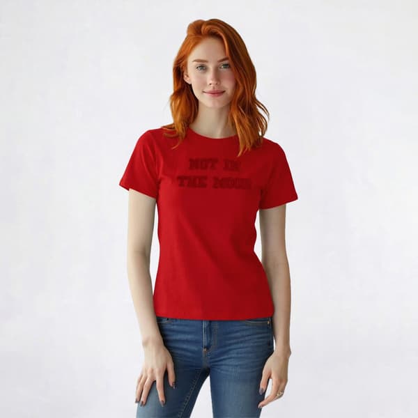 Juniors Attitude Not Included Not In The Mood Embroidery Baby Tee - image 
