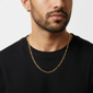 Mens Iron Saints 6mm Diamond Cut Figaro Link 18kt. Gold Tone Set - image 3